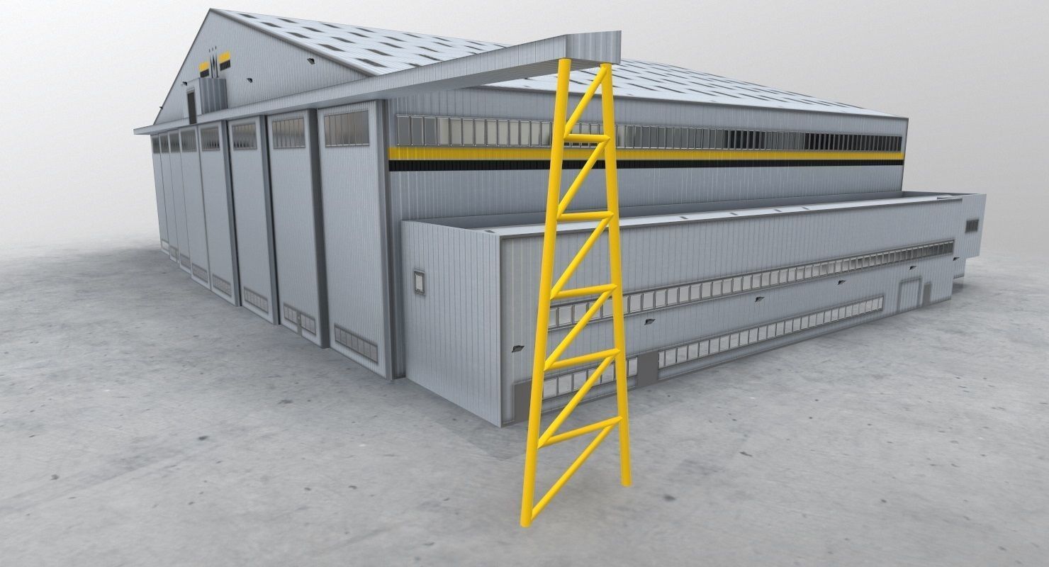 EGCC Hangar 3 Low-poly 3D model_3