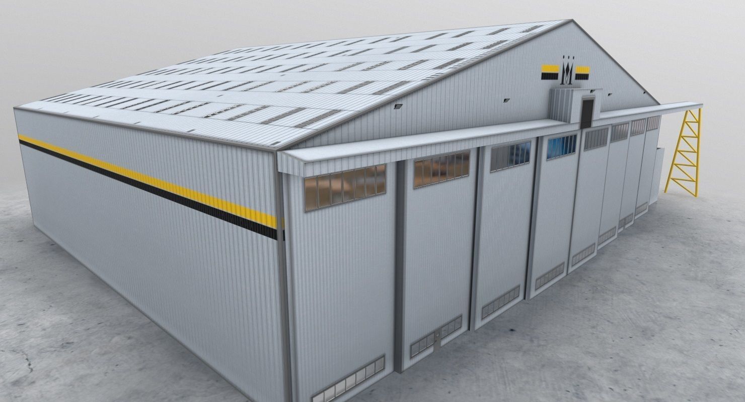 EGCC Hangar 3 Low-poly 3D model_1