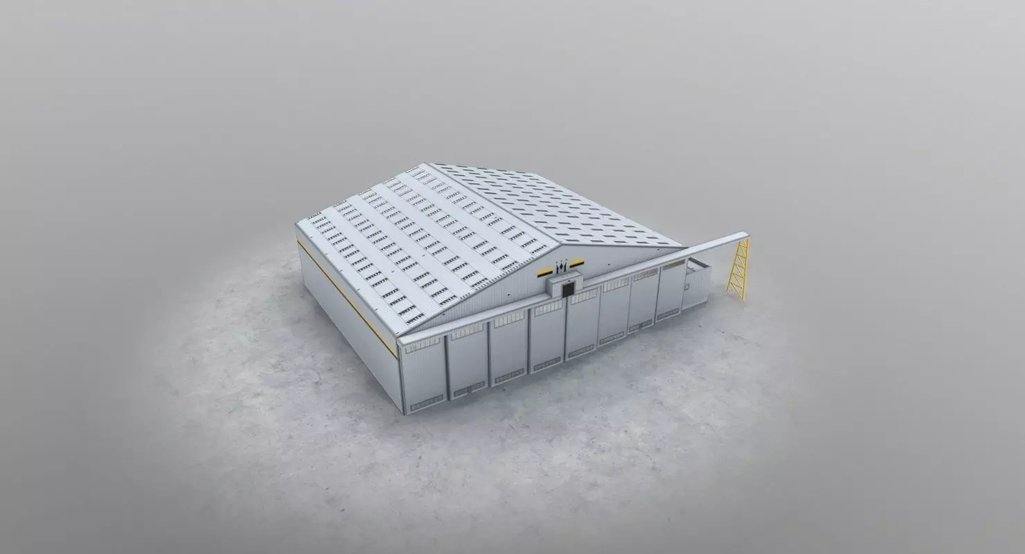 EGCC Hangar 3 Low-poly 3D model_0