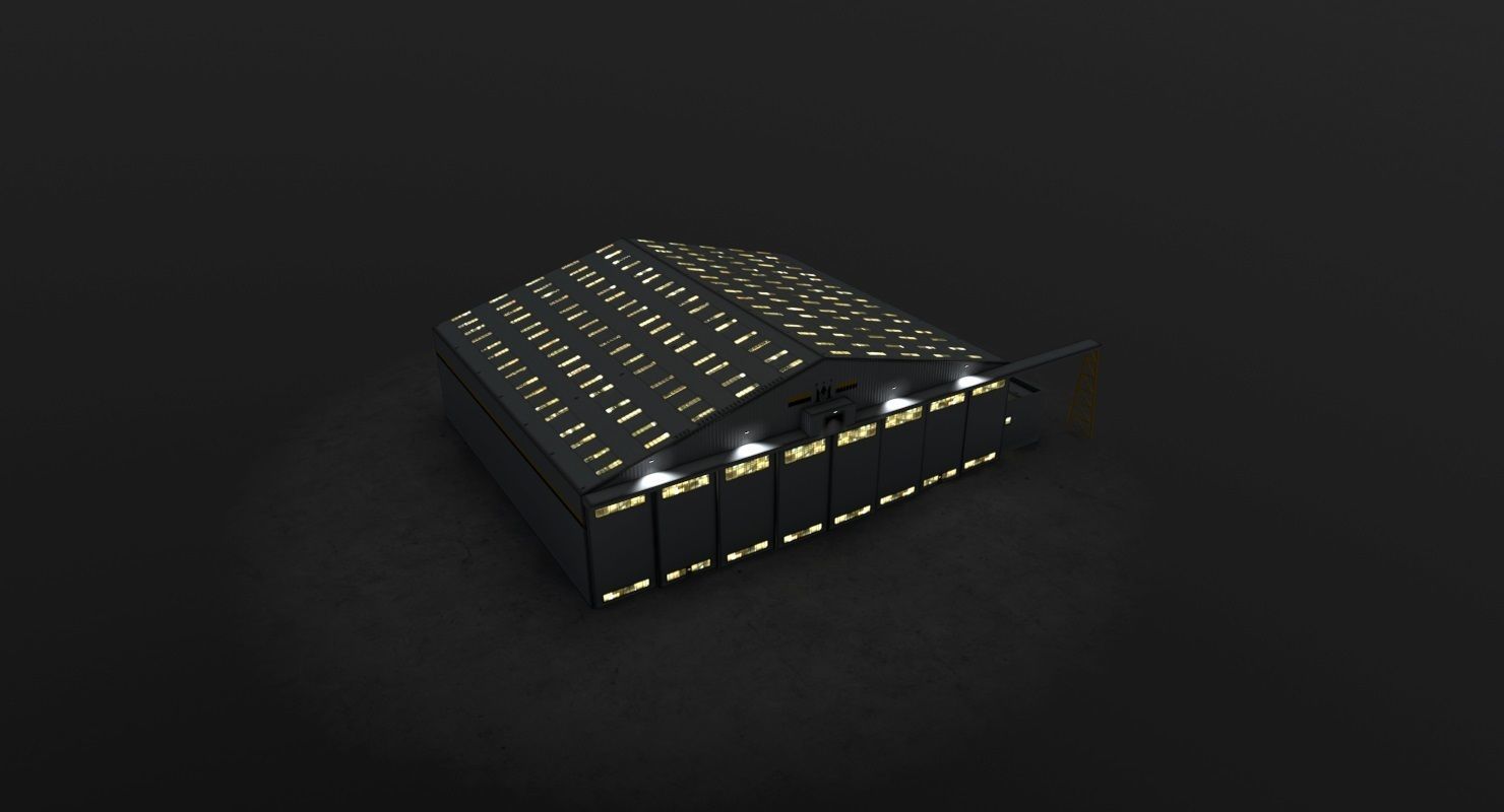 EGCC Hangar 3 Low-poly 3D model_6