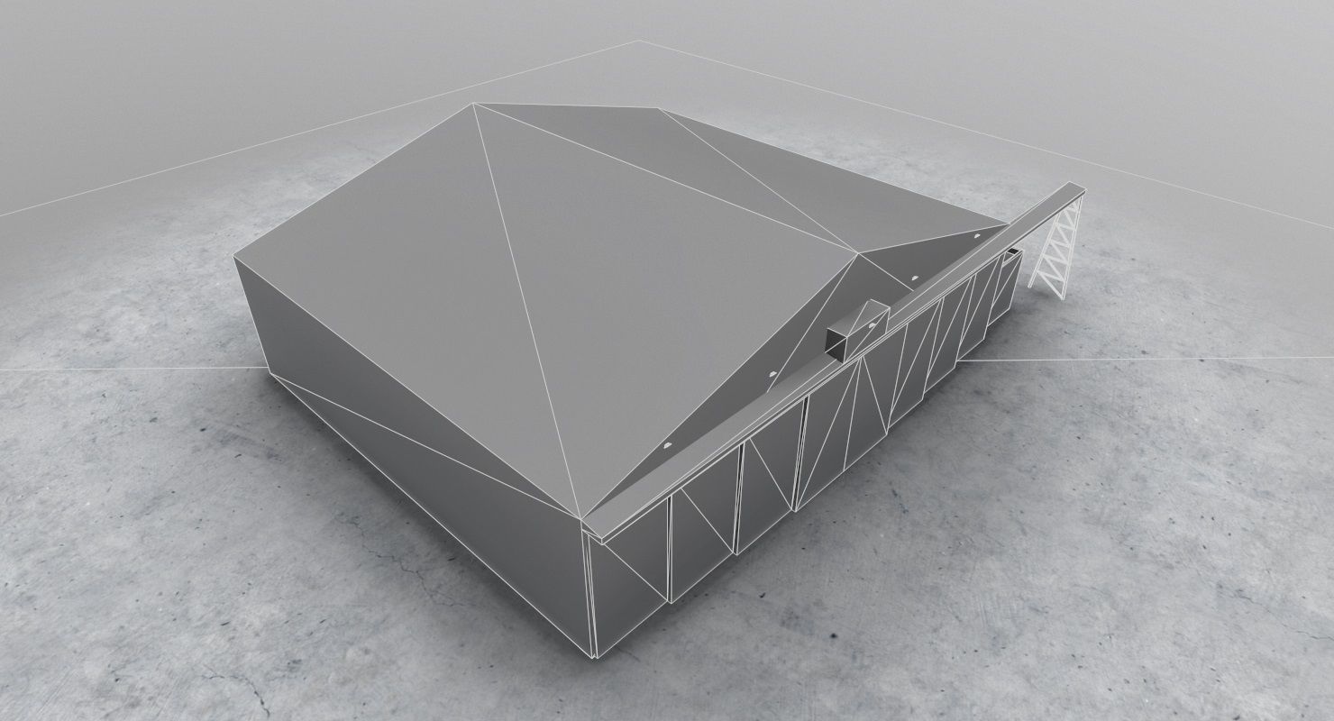 EGCC Hangar 3 Low-poly 3D model_9