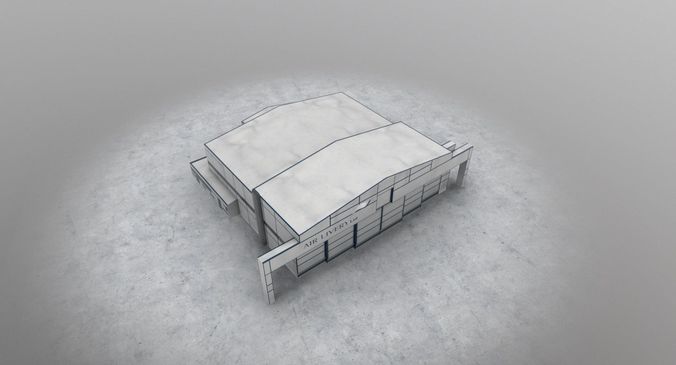 EGCC Hangar 4 Low-poly 3D model