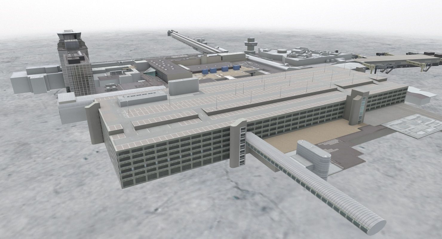 EGCC Terminal 1 Low-poly 3D model_8