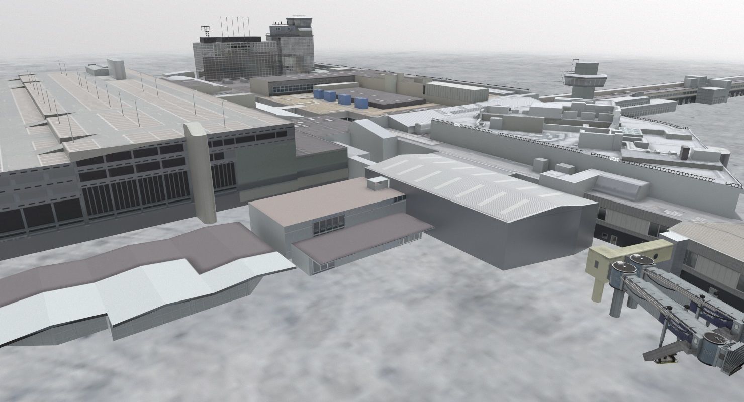 EGCC Terminal 1 Low-poly 3D model_2