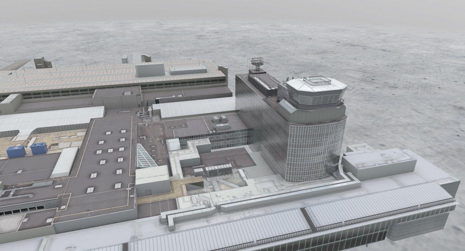 EGCC Terminal 1 Low-poly 3D model_9