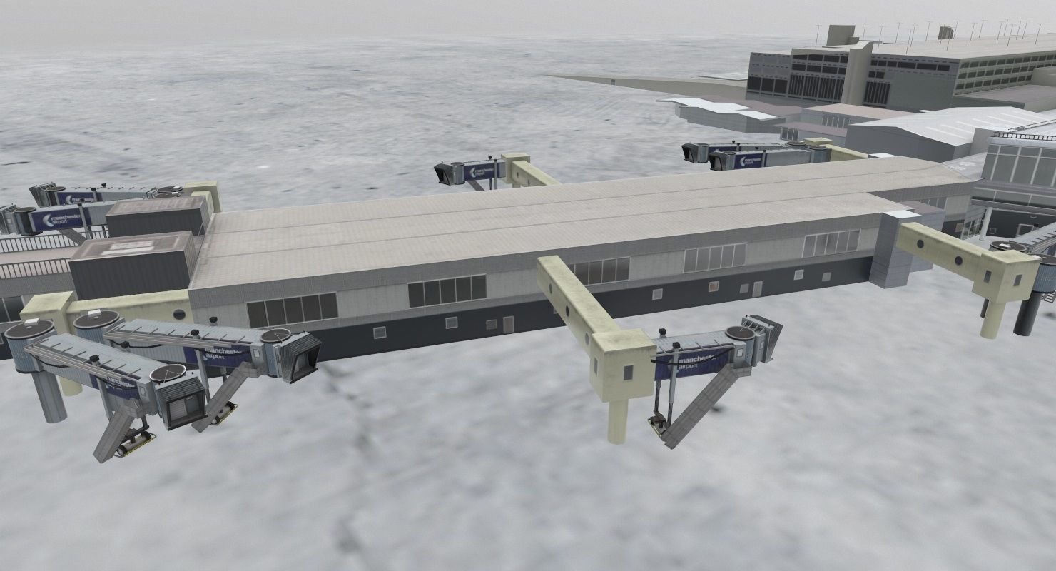 EGCC Terminal 1 Low-poly 3D model_1