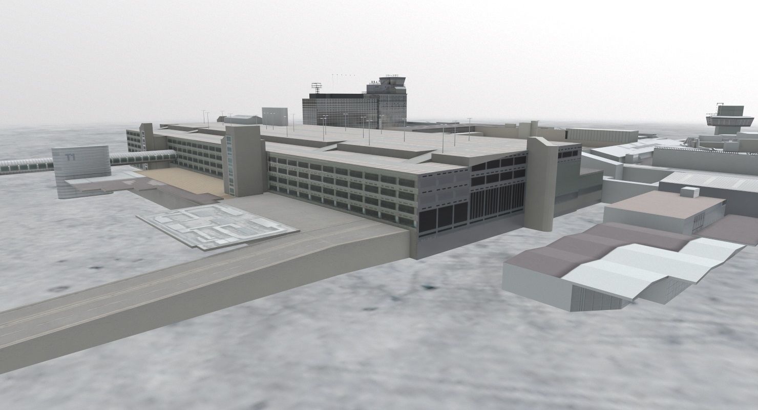 EGCC Terminal 1 Low-poly 3D model_7