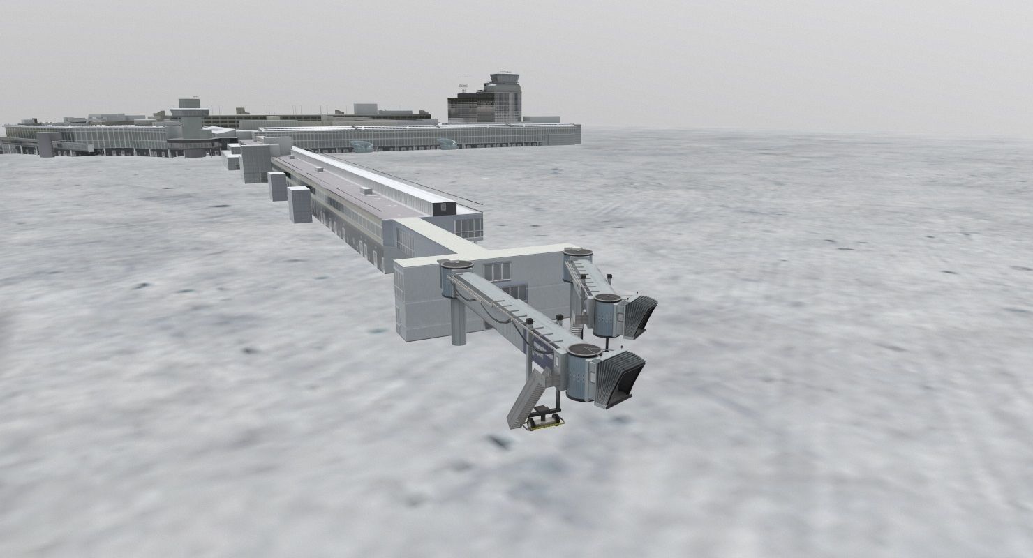 EGCC Terminal 1 Low-poly 3D model_4