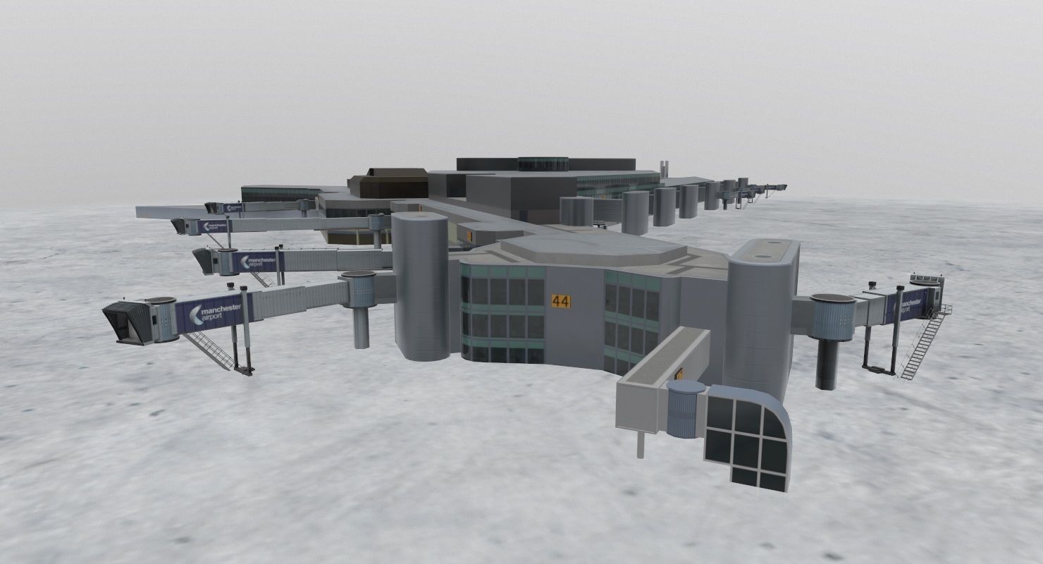 EGCC Terminal 3 Low-poly 3D model_3