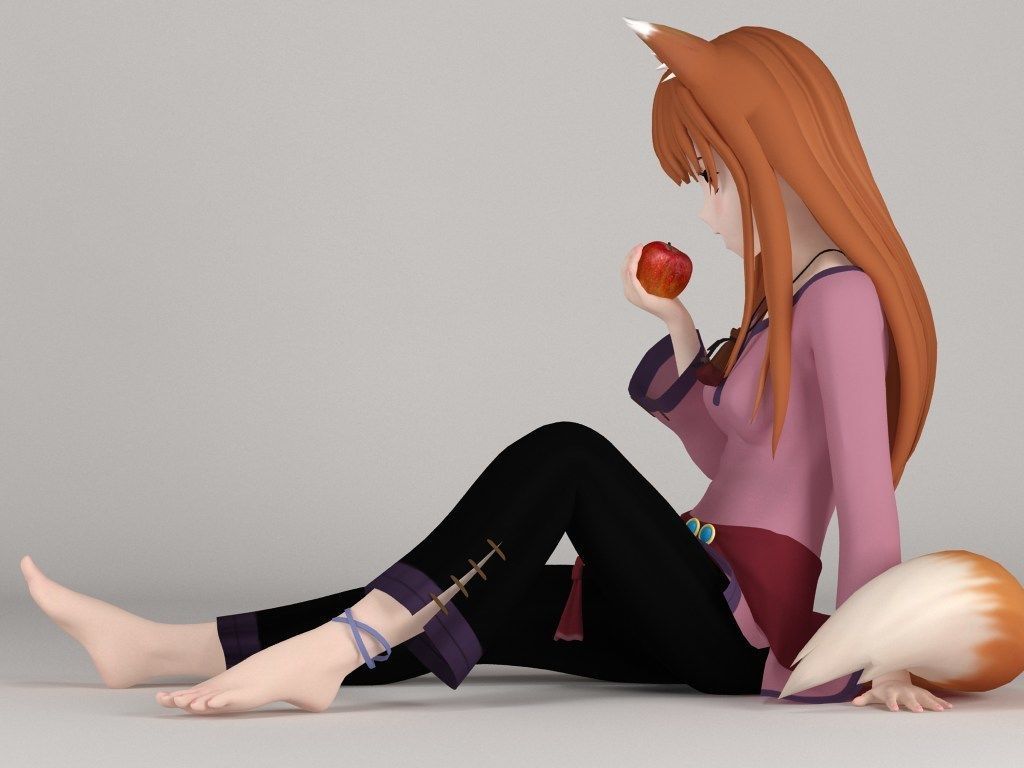 Horo anime girl pose 04 3D model_5