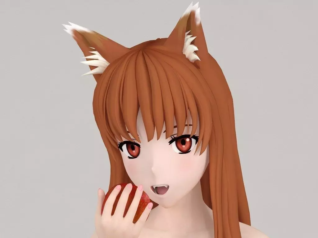 Horo anime girl pose 04 3D model_0