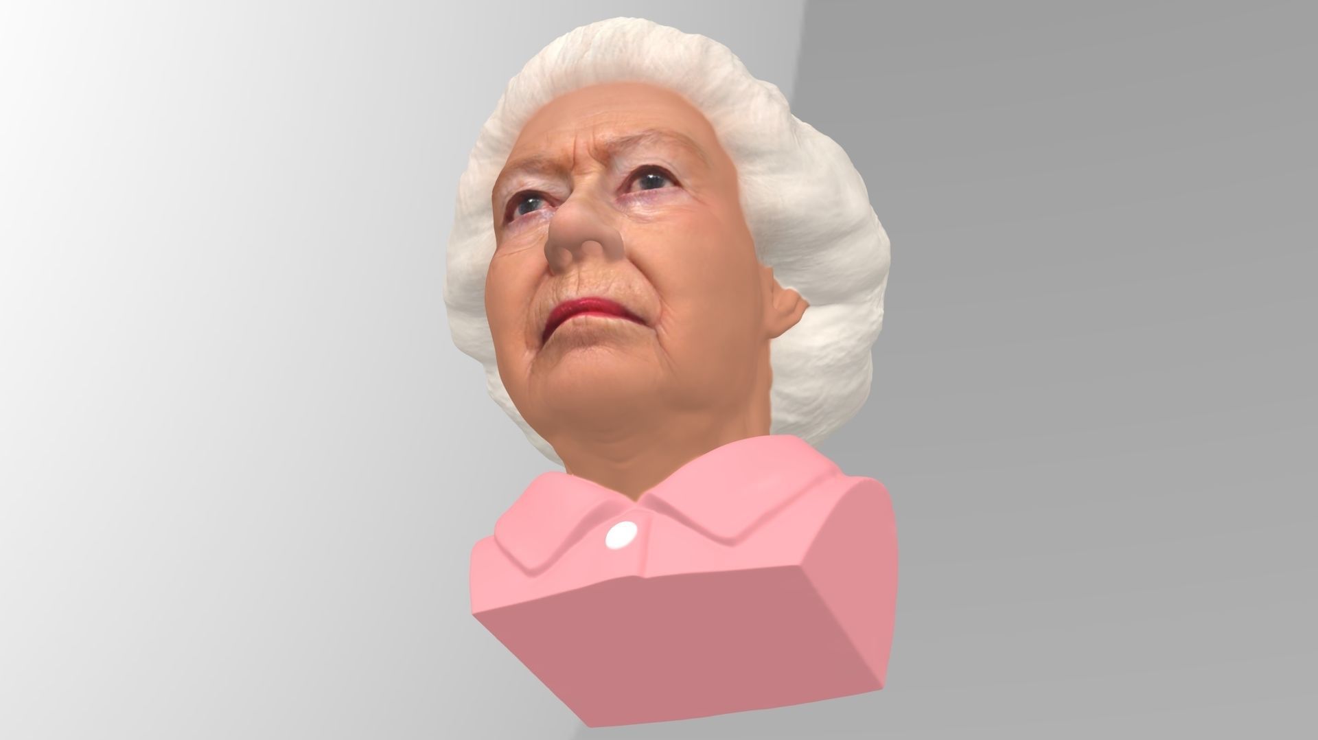 Queen Elizabeth II bust ready for full color 3D printing 3D print model_11