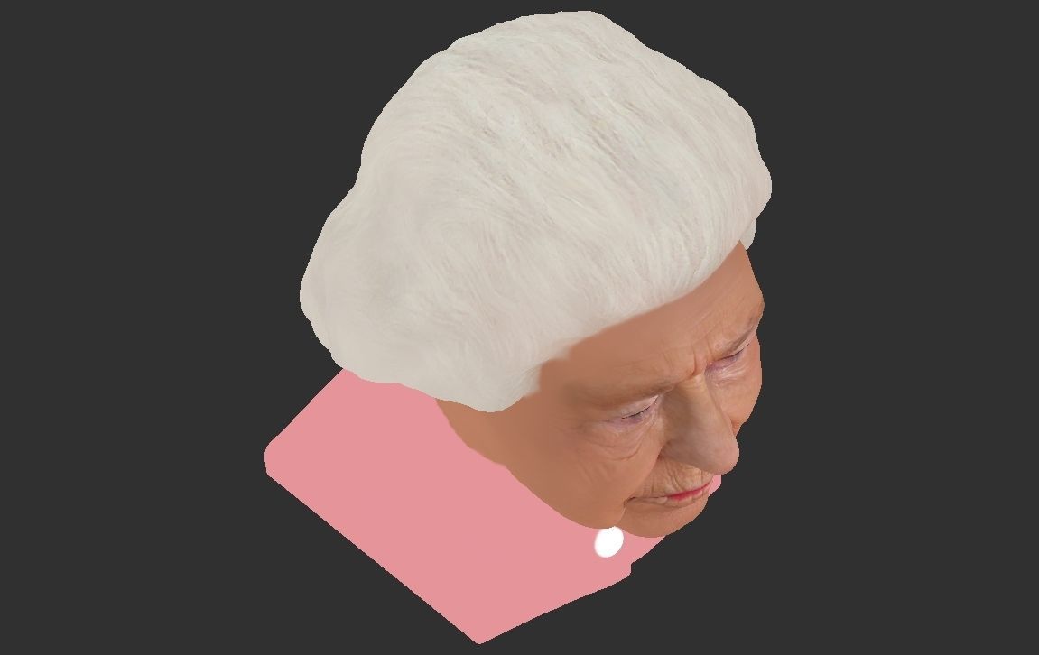 Queen Elizabeth II bust ready for full color 3D printing 3D print model_22