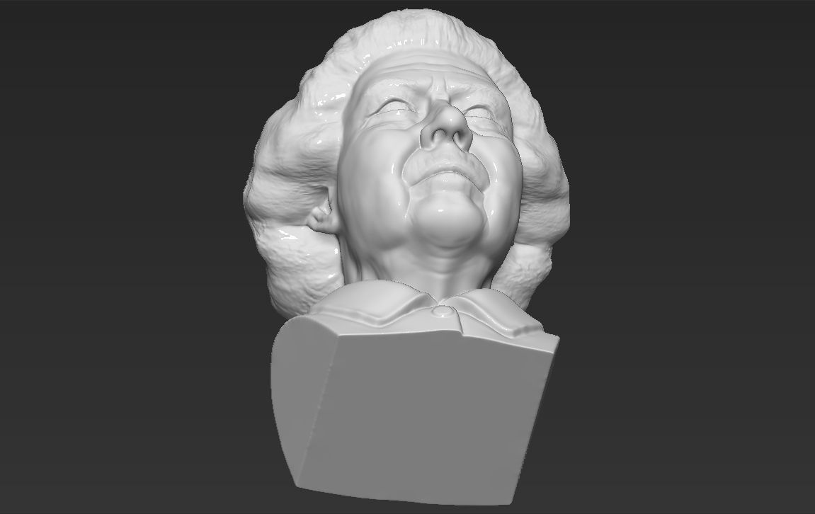 Queen Elizabeth II bust ready for full color 3D printing 3D print model_41