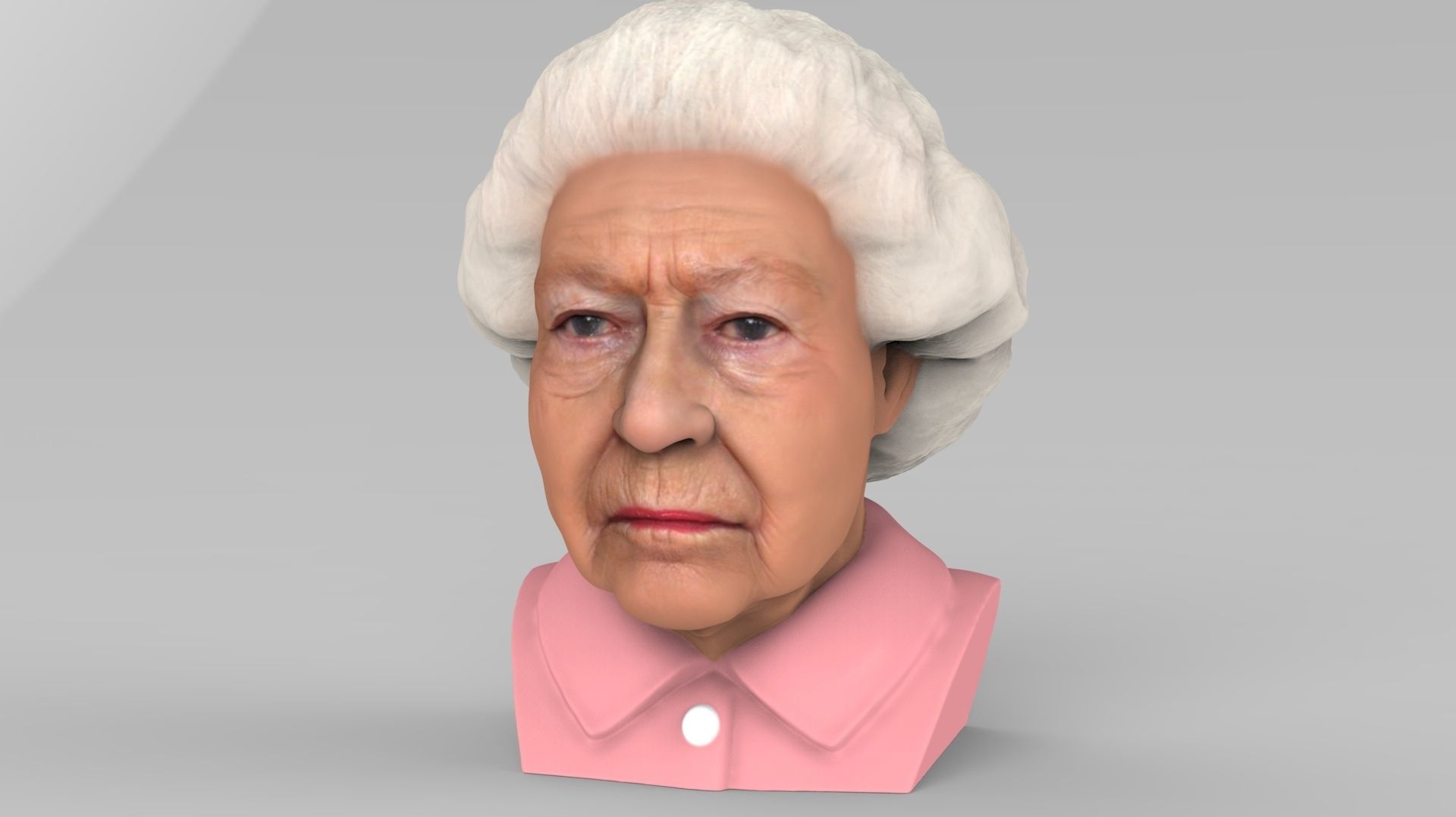 Queen Elizabeth II bust ready for full color 3D printing 3D print model_2