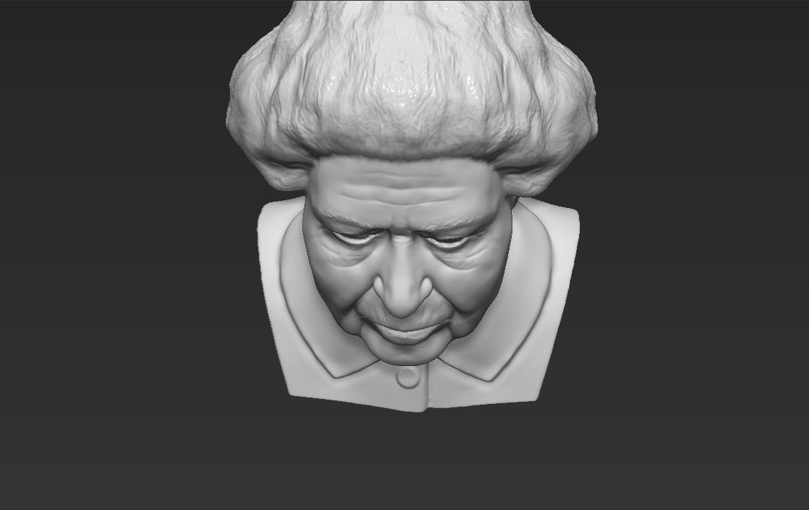 Queen Elizabeth II bust ready for full color 3D printing 3D print model_42