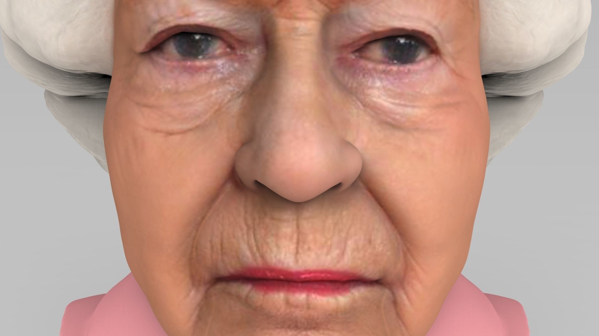 Queen Elizabeth II bust ready for full color 3D printing 3D print model_14