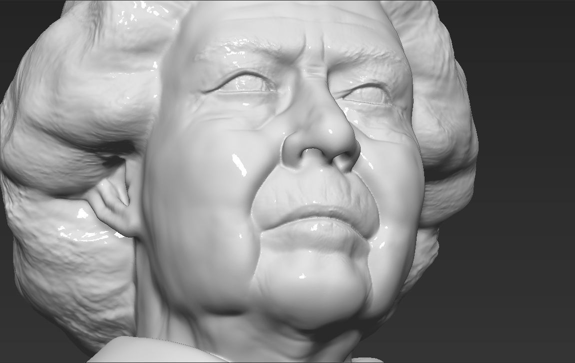 Queen Elizabeth II bust ready for full color 3D printing 3D print model_46