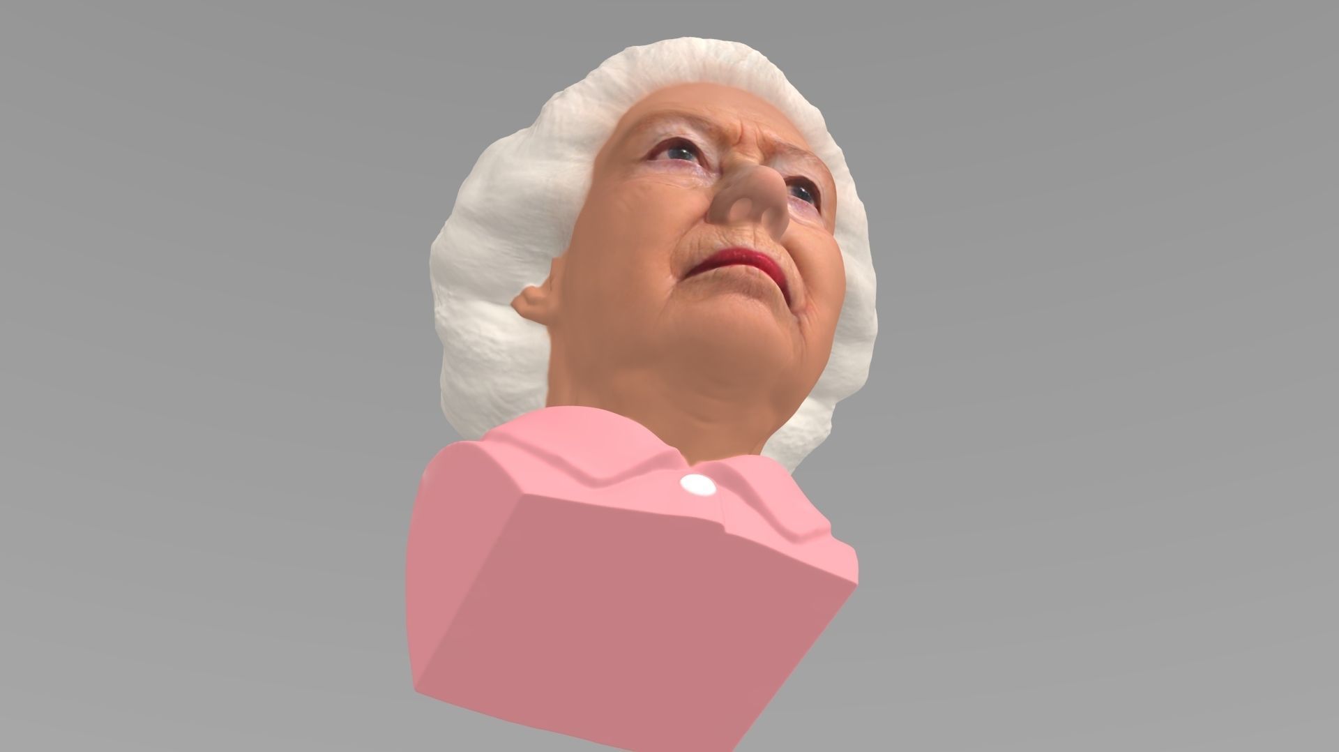Queen Elizabeth II bust ready for full color 3D printing 3D print model_15