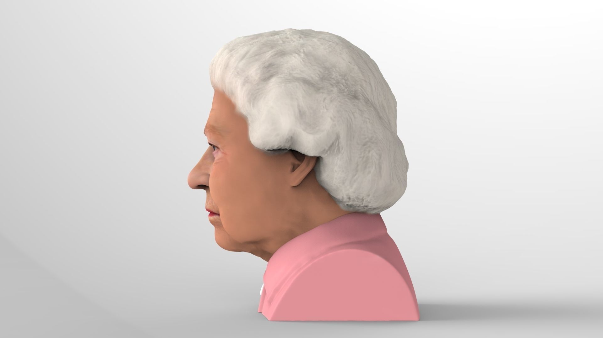 Queen Elizabeth II bust ready for full color 3D printing 3D print model_5