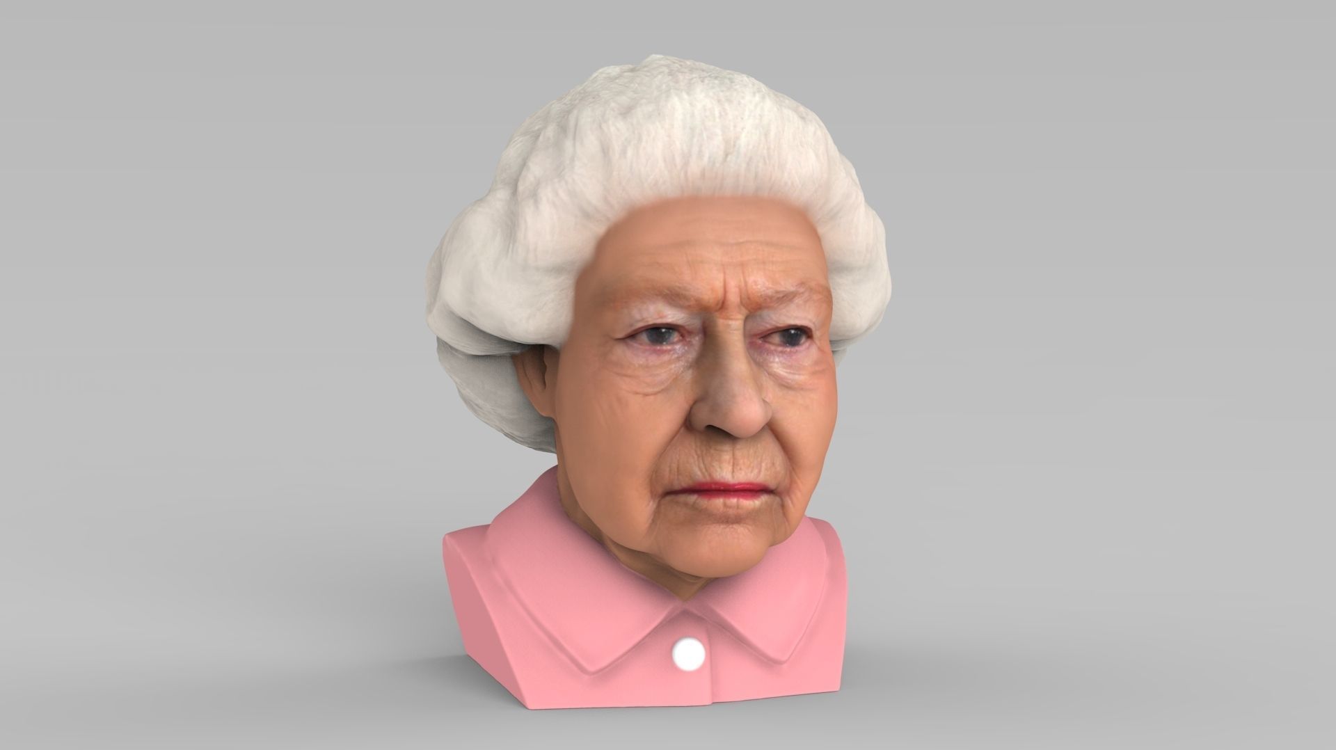Queen Elizabeth II bust ready for full color 3D printing 3D print model_1