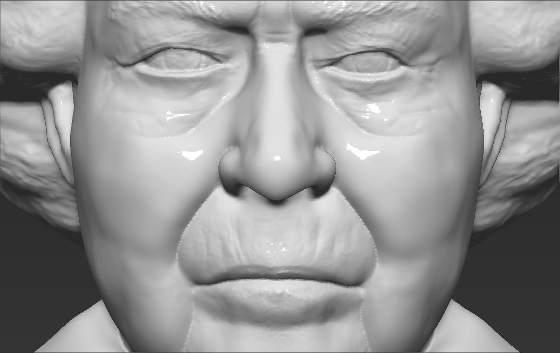 Queen Elizabeth II bust ready for full color 3D printing 3D print model_44