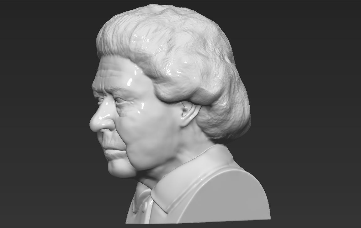 Queen Elizabeth II bust ready for full color 3D printing 3D print model_28