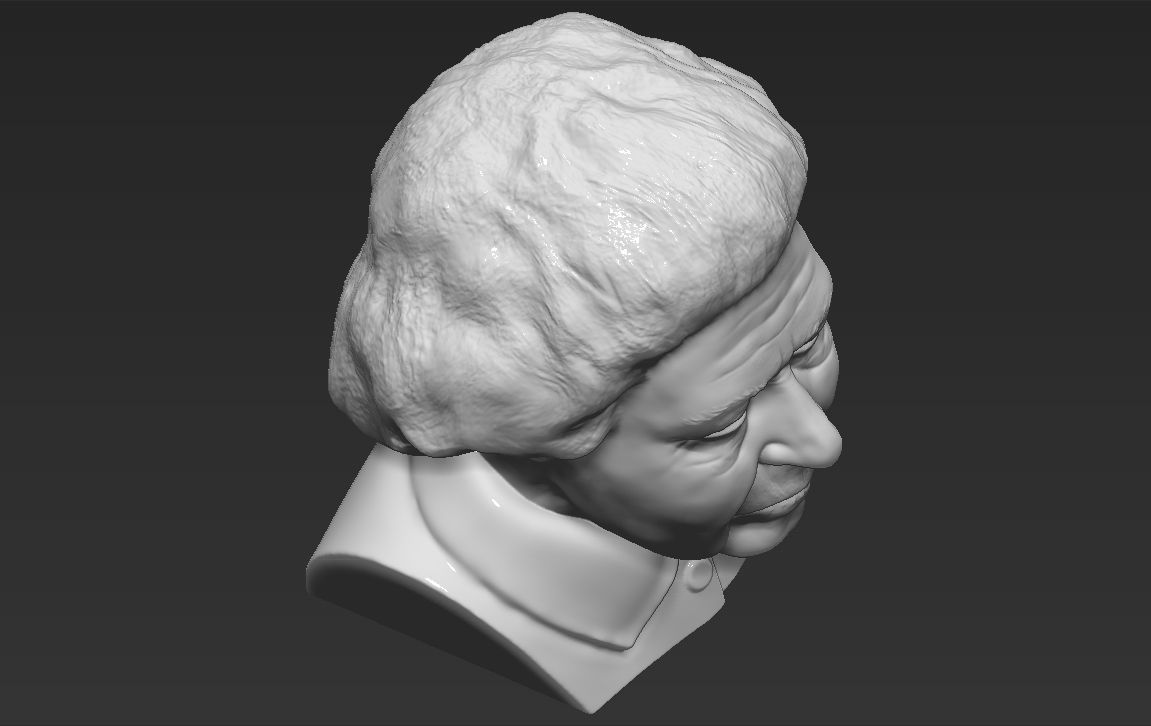 Queen Elizabeth II bust ready for full color 3D printing 3D print model_43