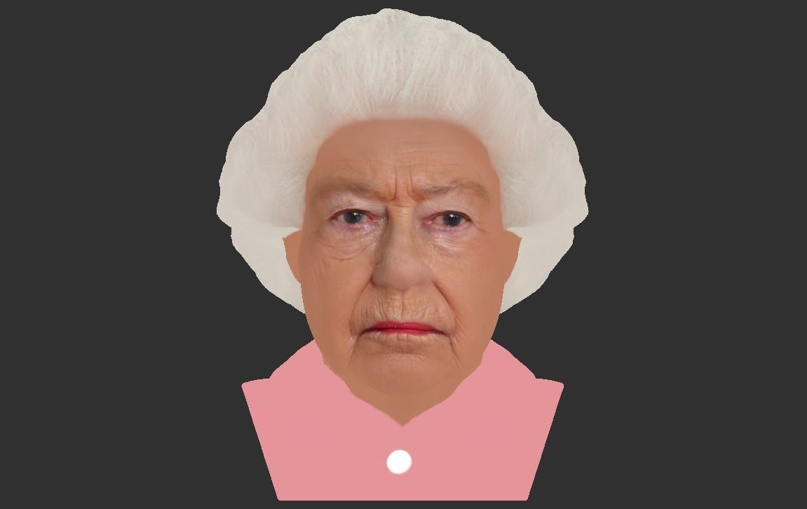 Queen Elizabeth II bust ready for full color 3D printing 3D print model_23