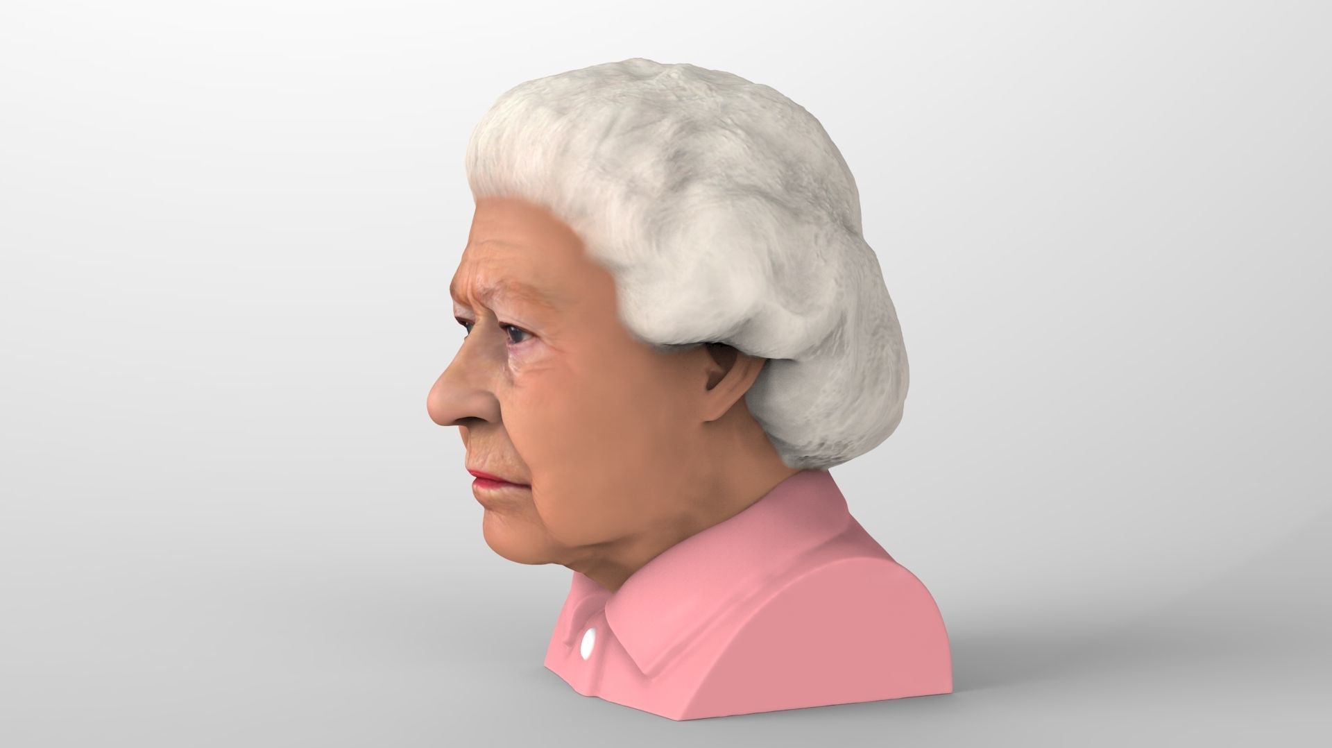 Queen Elizabeth II bust ready for full color 3D printing 3D print model_4