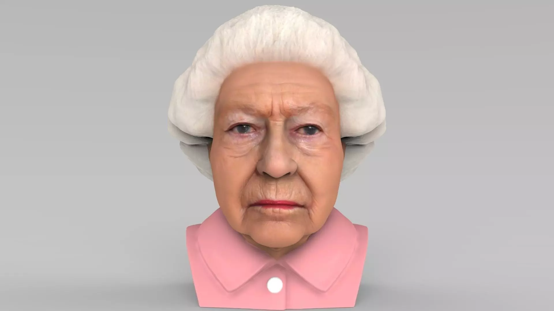 Queen Elizabeth II bust ready for full color 3D printing 3D print model_0