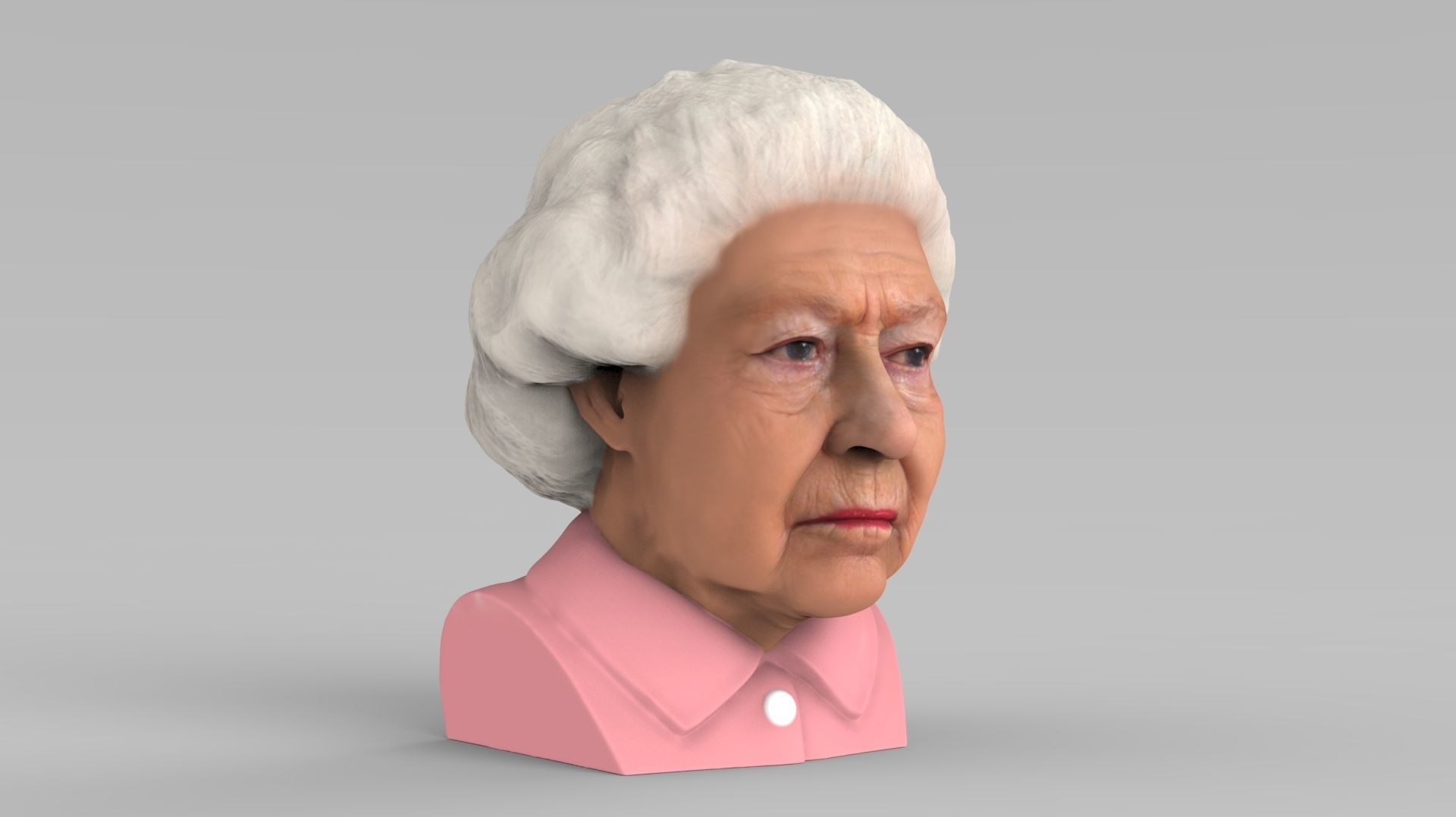 Queen Elizabeth II bust ready for full color 3D printing 3D print model_10