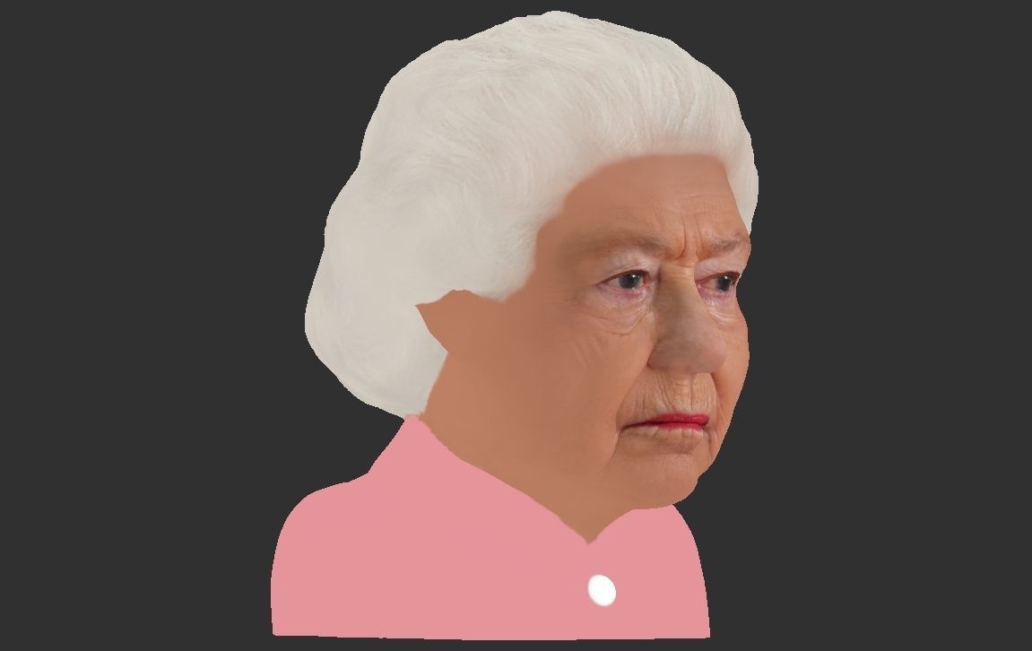 Queen Elizabeth II bust ready for full color 3D printing 3D print model_21
