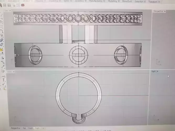 3D print model computer screen showing ring 3D model