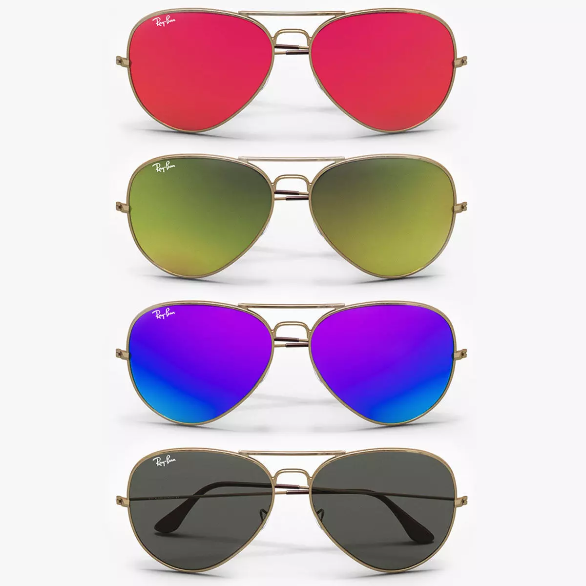 Colored Aviator Sunglasses 3D model_0