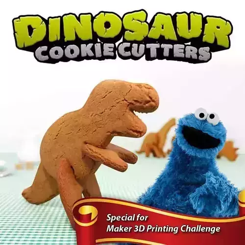 3D Dino Cookie Cutters - TRex 3D print model