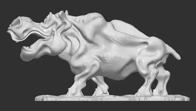 Hippopotamus rhino 3D print model