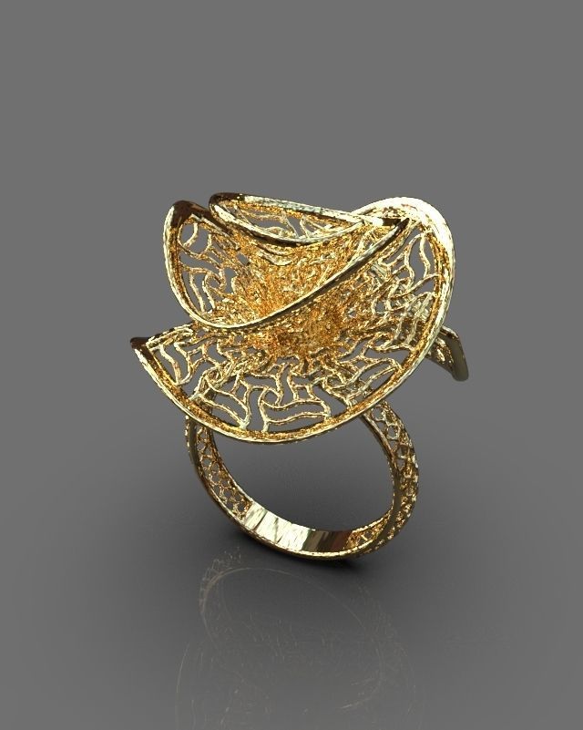 Stylized ring 3D print model_2