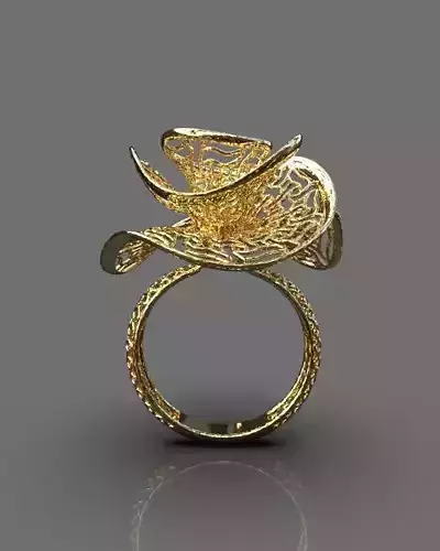 Stylized ring 3D print model