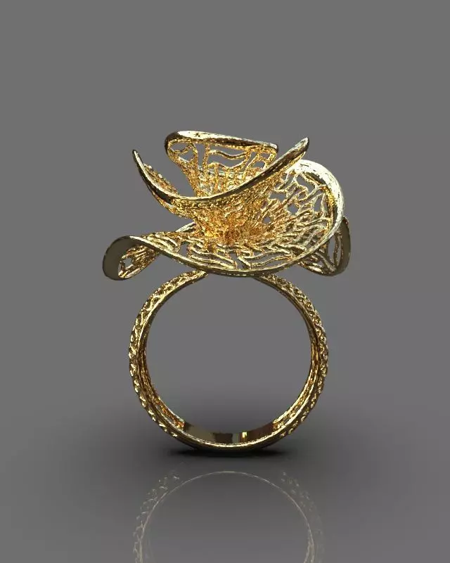 Stylized ring 3D print model_0