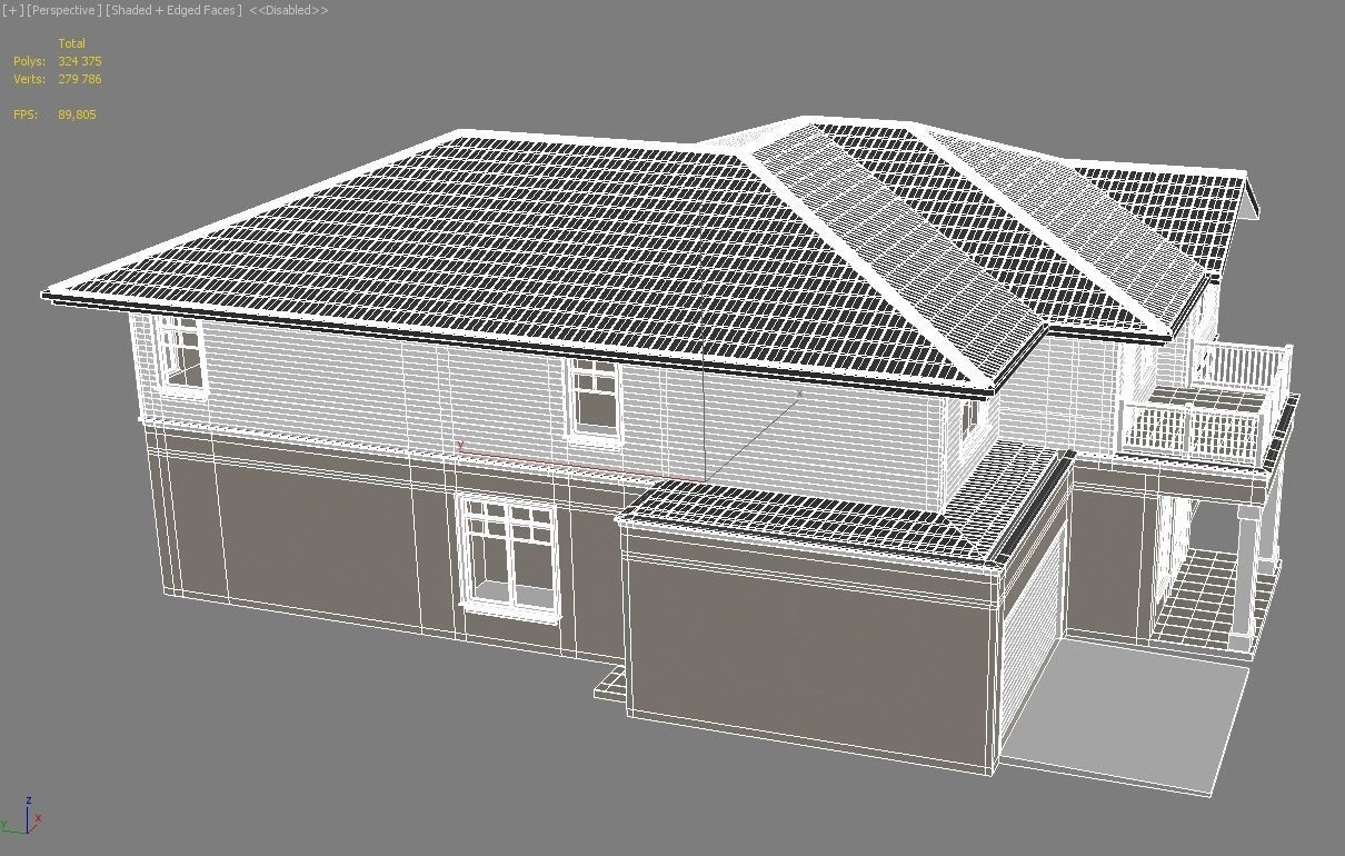 Suburban house for backgrounds 3D model_9