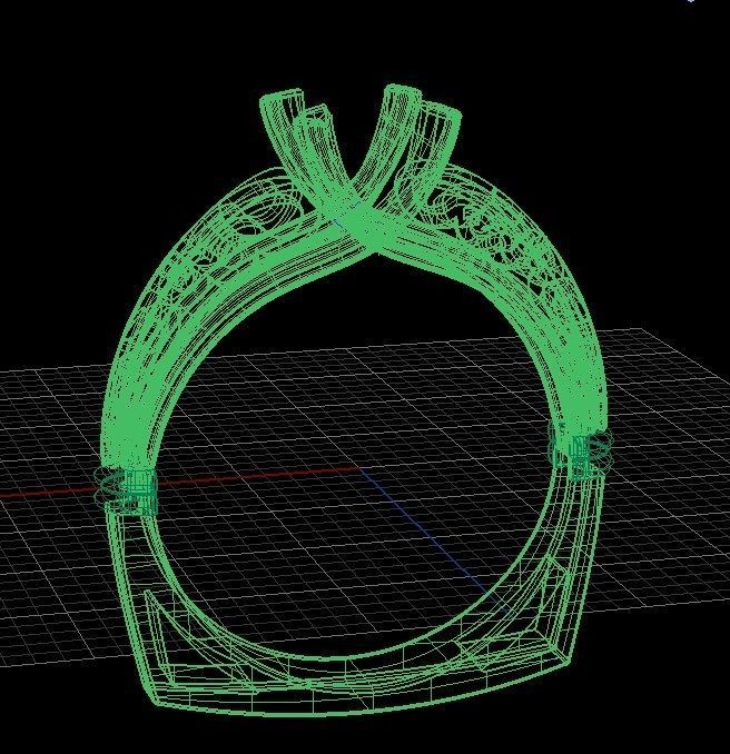 Diamond Ring 3D print model_4