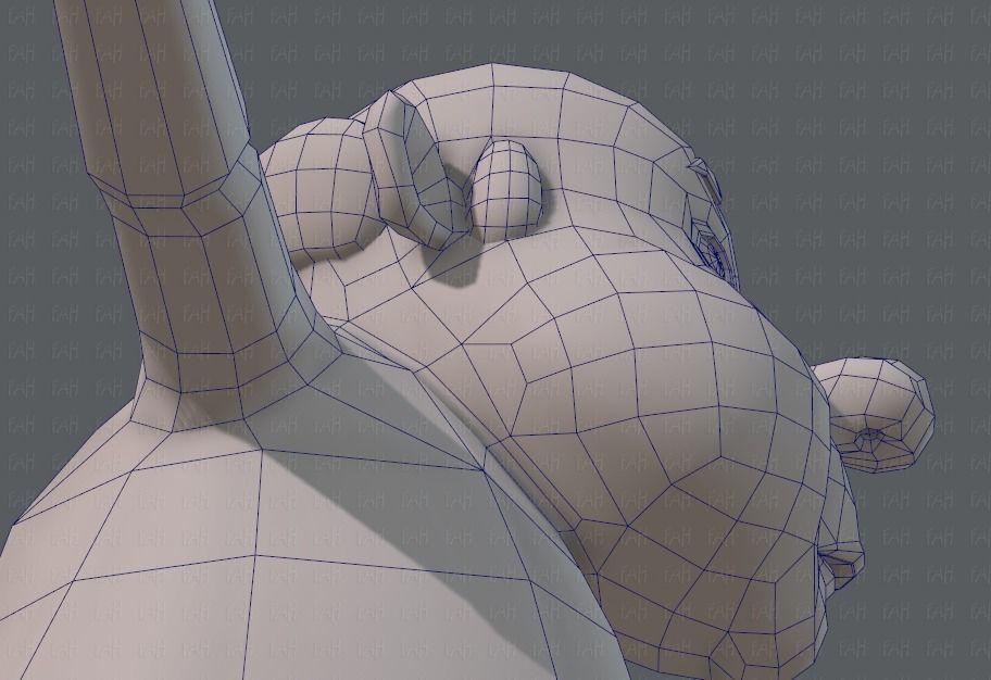 Base mesh old man character V02 Low-poly 3D model_43