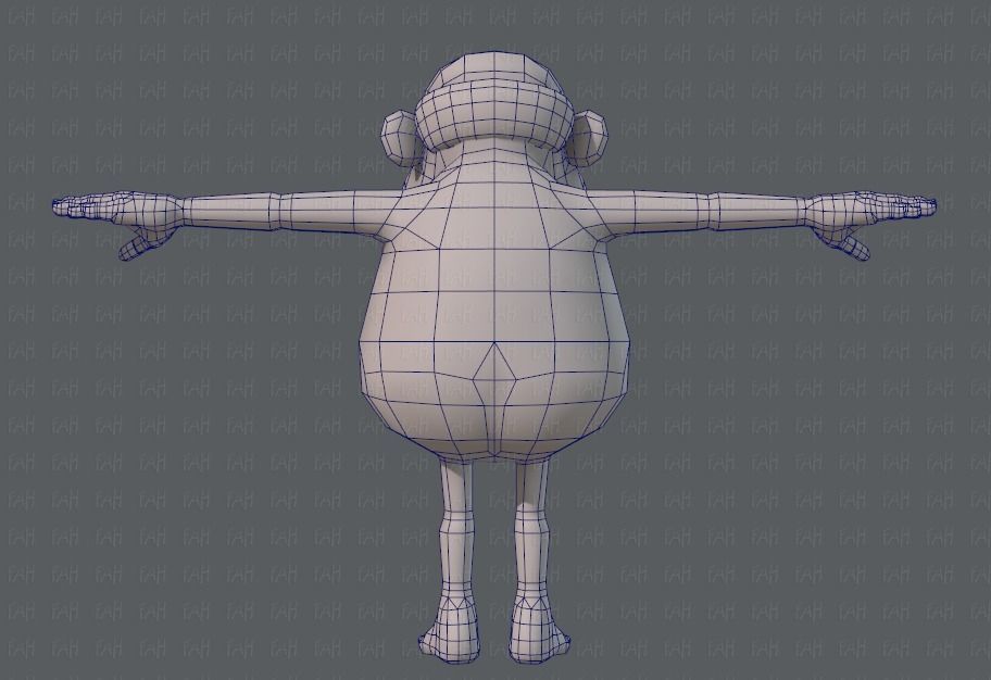 Base mesh old man character V02 Low-poly 3D model_13