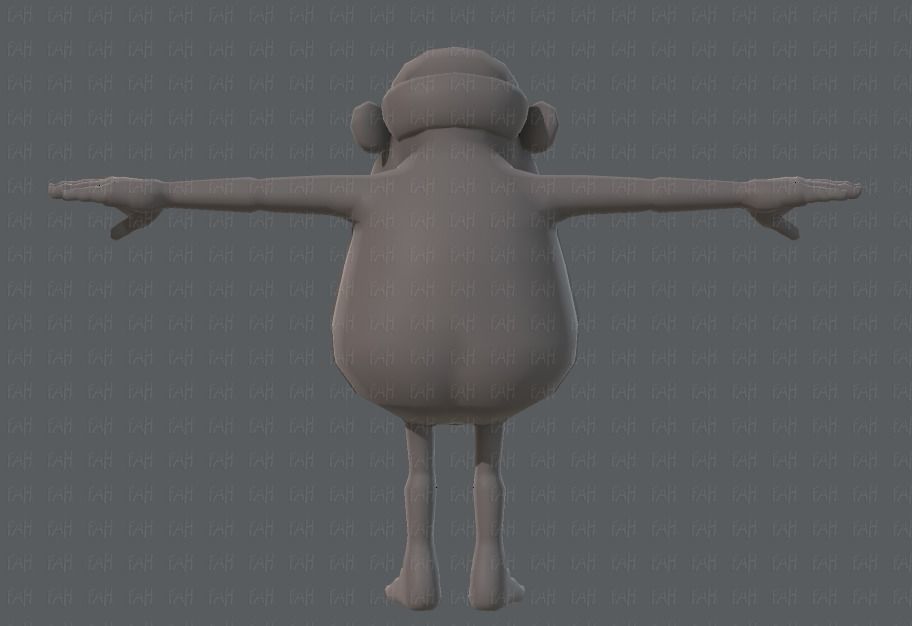 Base mesh old man character V02 Low-poly 3D model_5