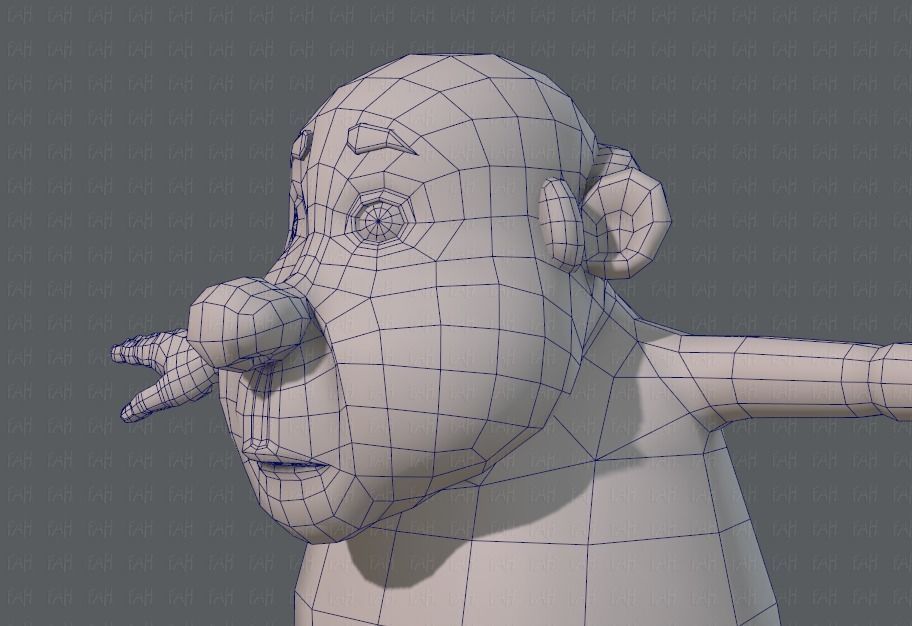 Base mesh old man character V02 Low-poly 3D model_32