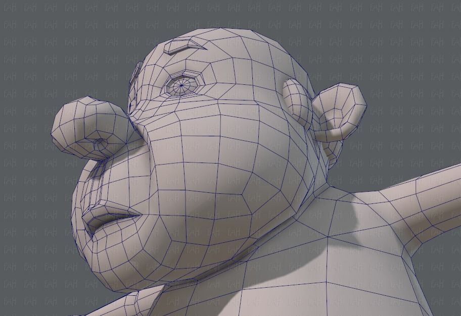Base mesh old man character V02 Low-poly 3D model_48