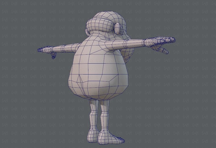 Base mesh old man character V02 Low-poly 3D model_12