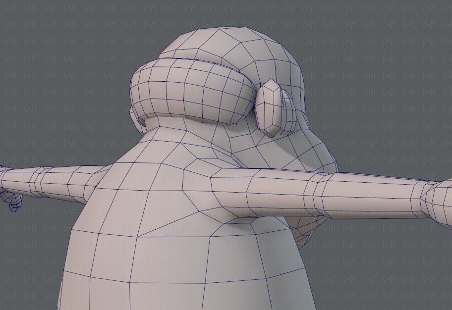 Base mesh old man character V02 Low-poly 3D model_28