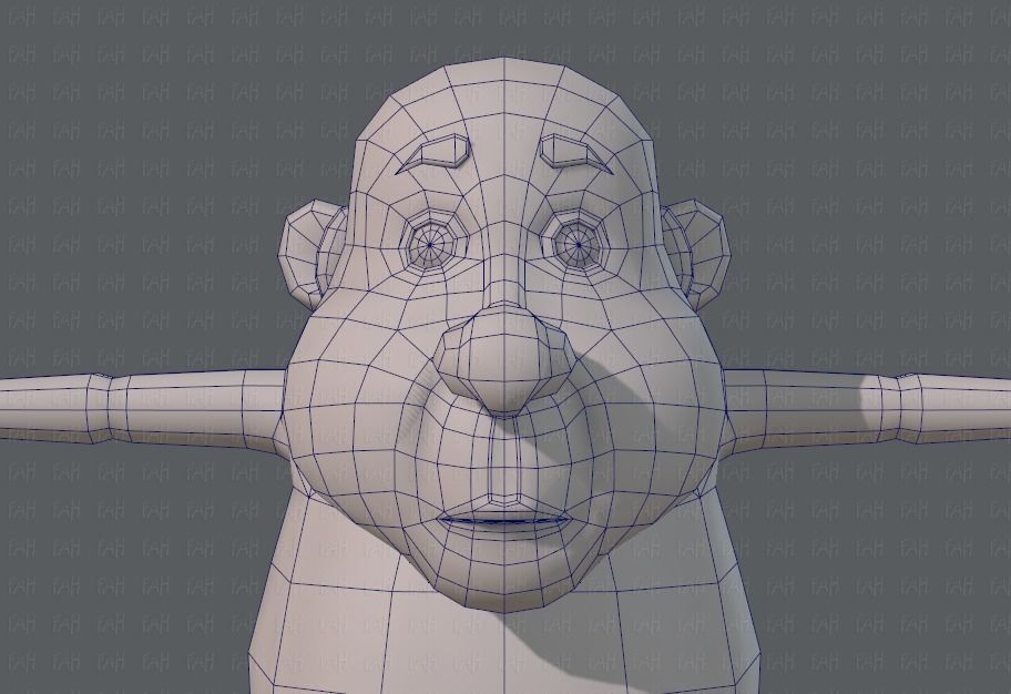 Base mesh old man character V02 Low-poly 3D model_25